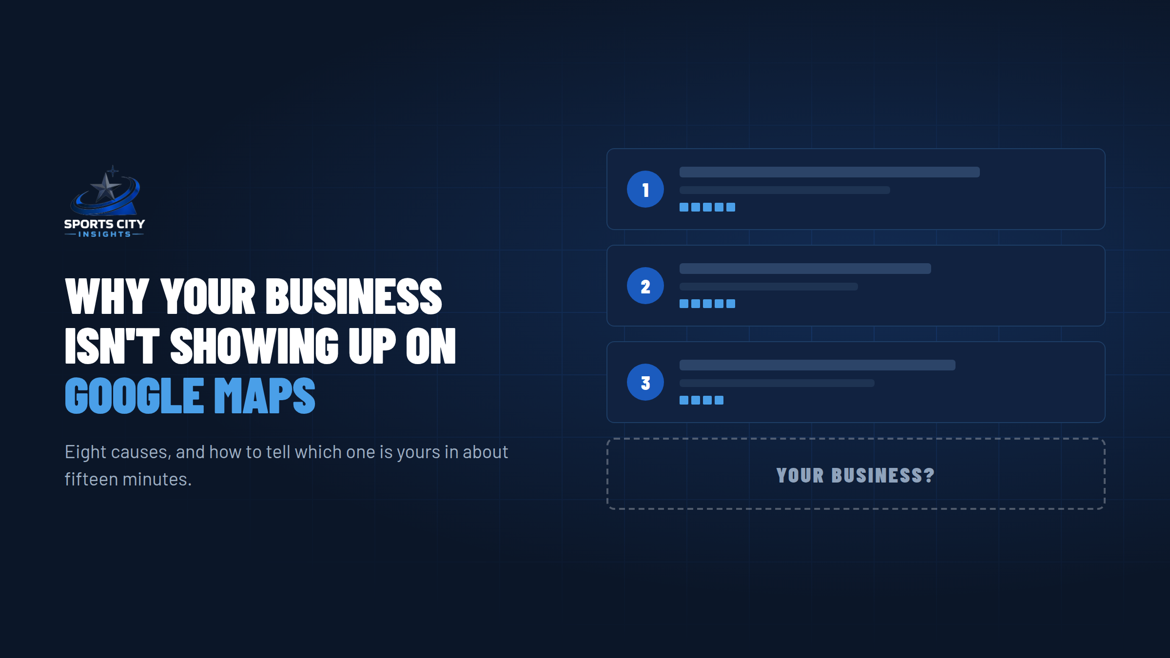 Google Maps three-pack showing three ranked local businesses with a fourth empty slot